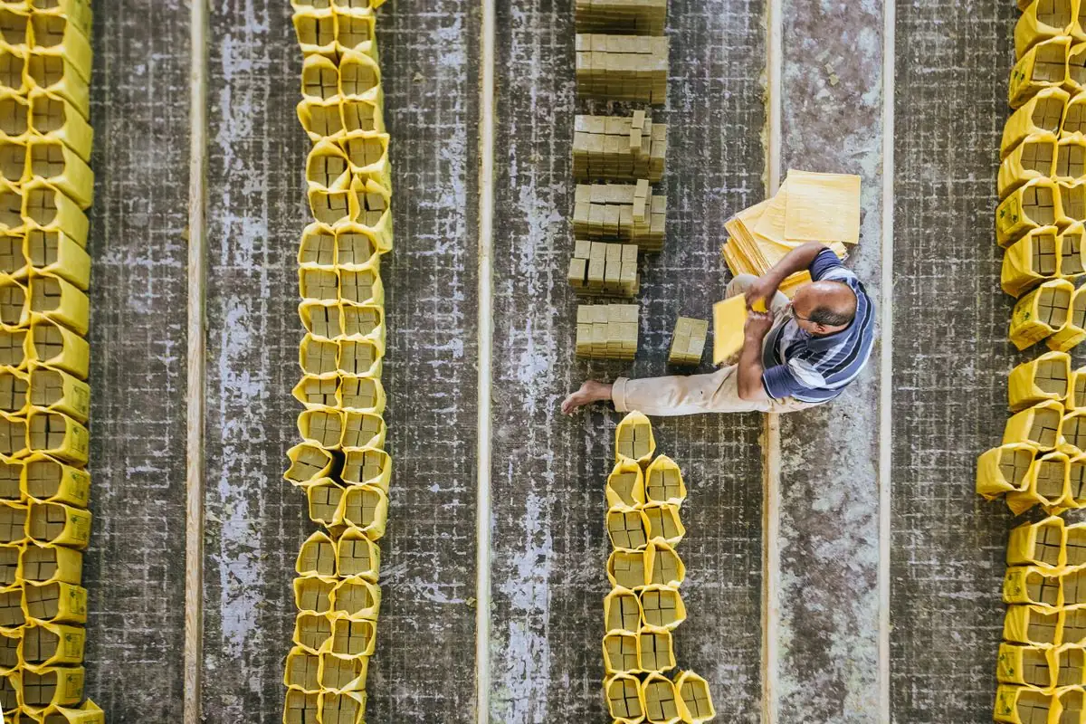 Production line of a packaging factory